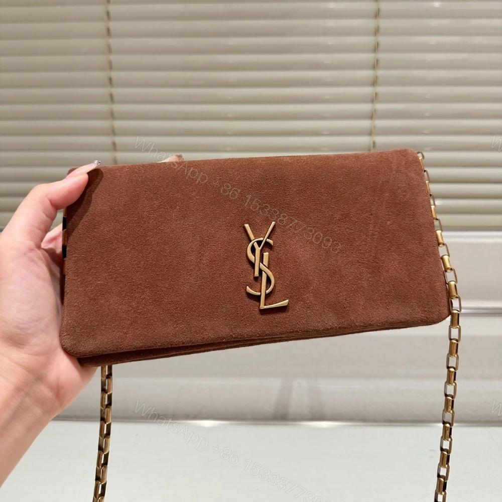 View 3 of Saint Laurent Reversible Kate Medium In Suede Brown 22Cm 5538041S78W7761
