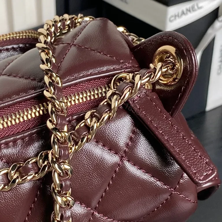 View 2 of Chic Burgundy Quilted Crossbody: Luxury Everyday Bag
