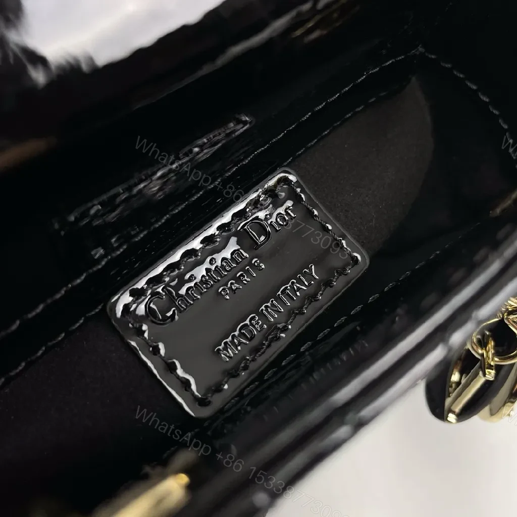 View 9 of Glossy Patent Top-Handle Bag – Gold Charm Accent, Mini Luxe