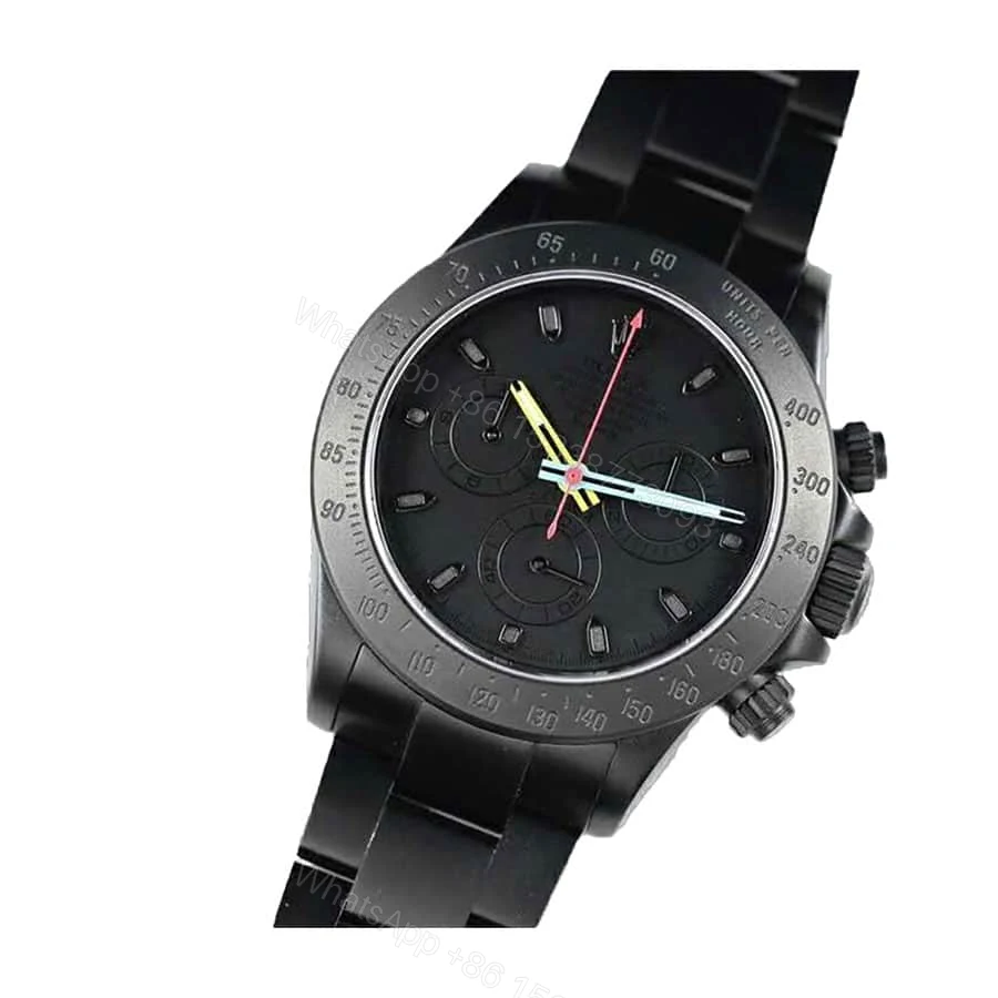 View 3 of Rolex Daytona 116520 Super Clone: Blaken Blackout 40mm Black Dial
