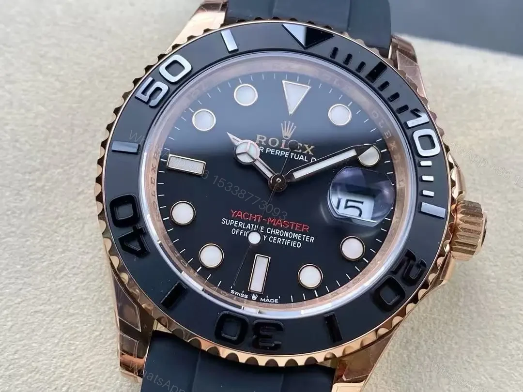 View 12 of Replica Yacht master Watch 1 – Rose Gold Swiss Made Clone