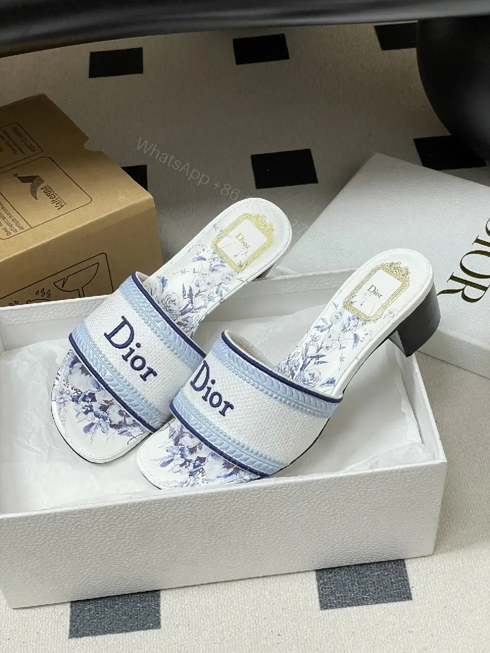 View 6 of Linen Floral-Print Slides, Luxe Comfort, Unisex Fashion Sandals