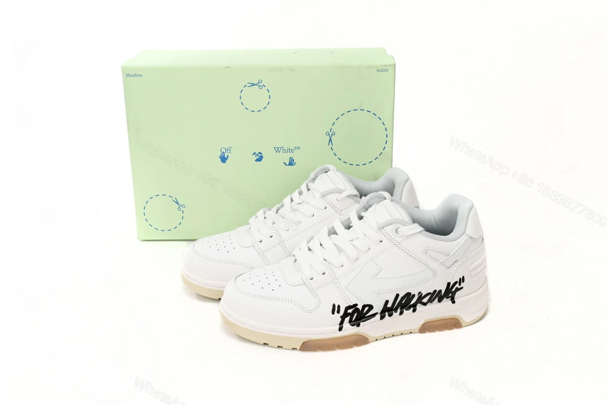 OFF-WHITE Out Of Office OOO Low Tops For Walking White Black OMIA189R21 LEA00 20101 — view 2