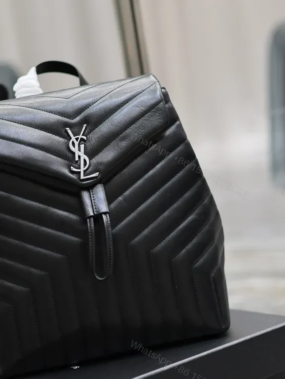 View 2 of Chic Quilted Backpack with YSL Hardware - Luxury Everyday Carry