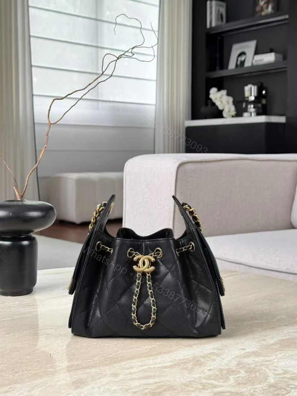 View 4 of CHANEL 25 Mini Black Gold Hardware