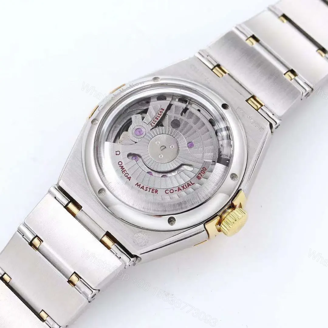 View 8 of Omega Constellation 29mm Women’s Watch V6 Version Two-Tone Stainless Steel and Yellow Gold Champagne Dial with Diamond Markers