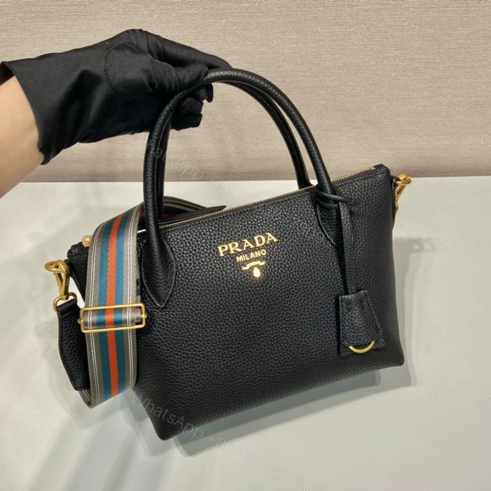 View 3 of 高仿Prada*VitelloDino系列手提斜挎包1BA111黑色免檢版
