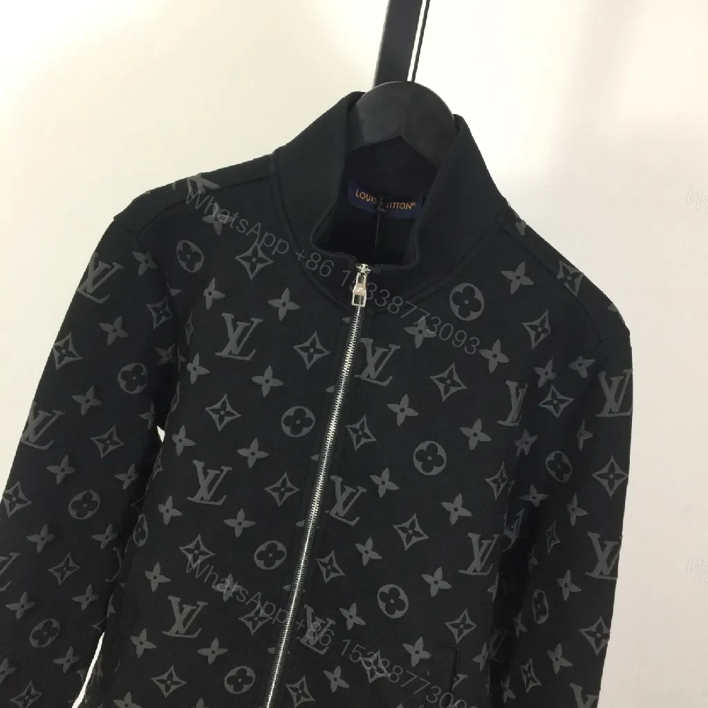 View 2 of Monogrammed Classic Zip Jacket: Timeless Luxury Everyday Wear