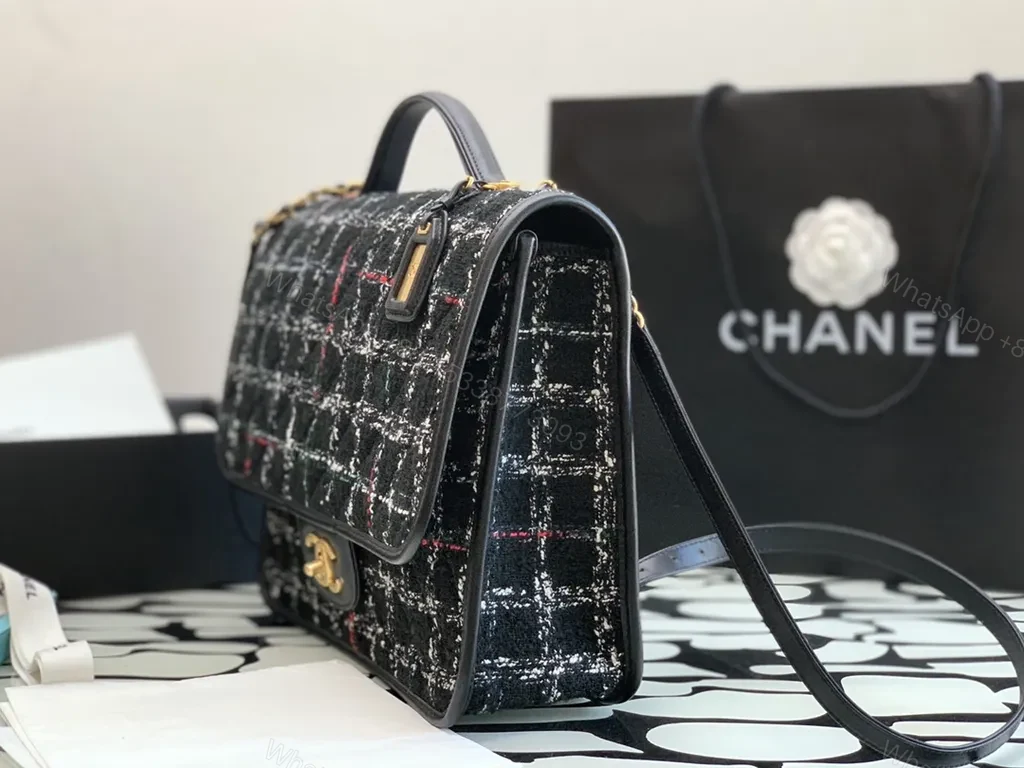 View 6 of Chanel-Inspired Tweed Satchel: Structured Luxury Bag