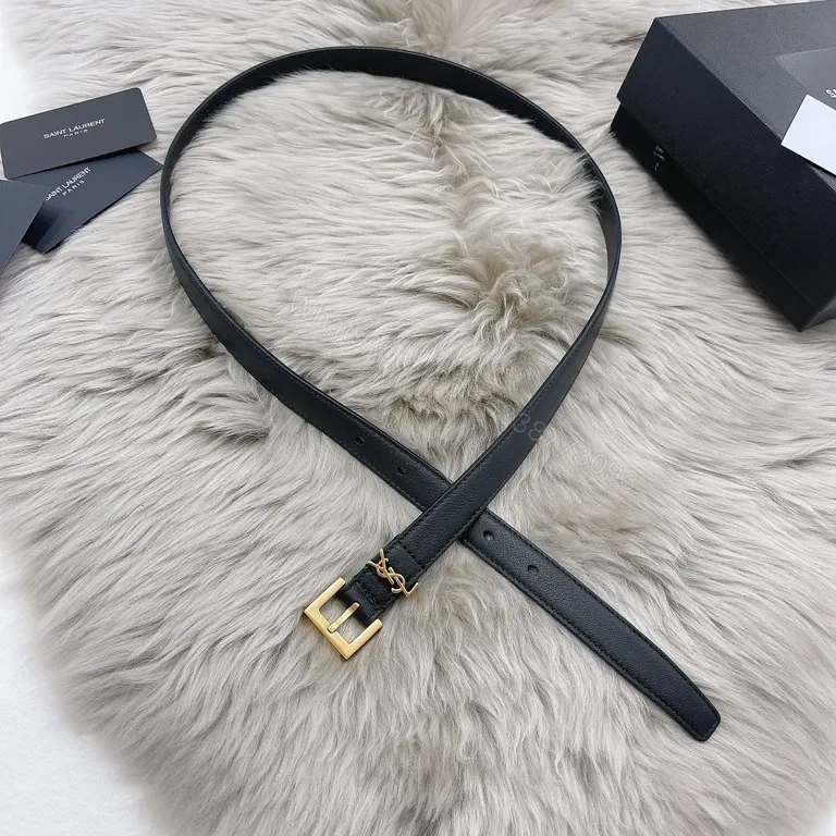 View 3 of Minimalist Lux Leather Belt: Gold Tie-Plate, Designer-Inspired Belt