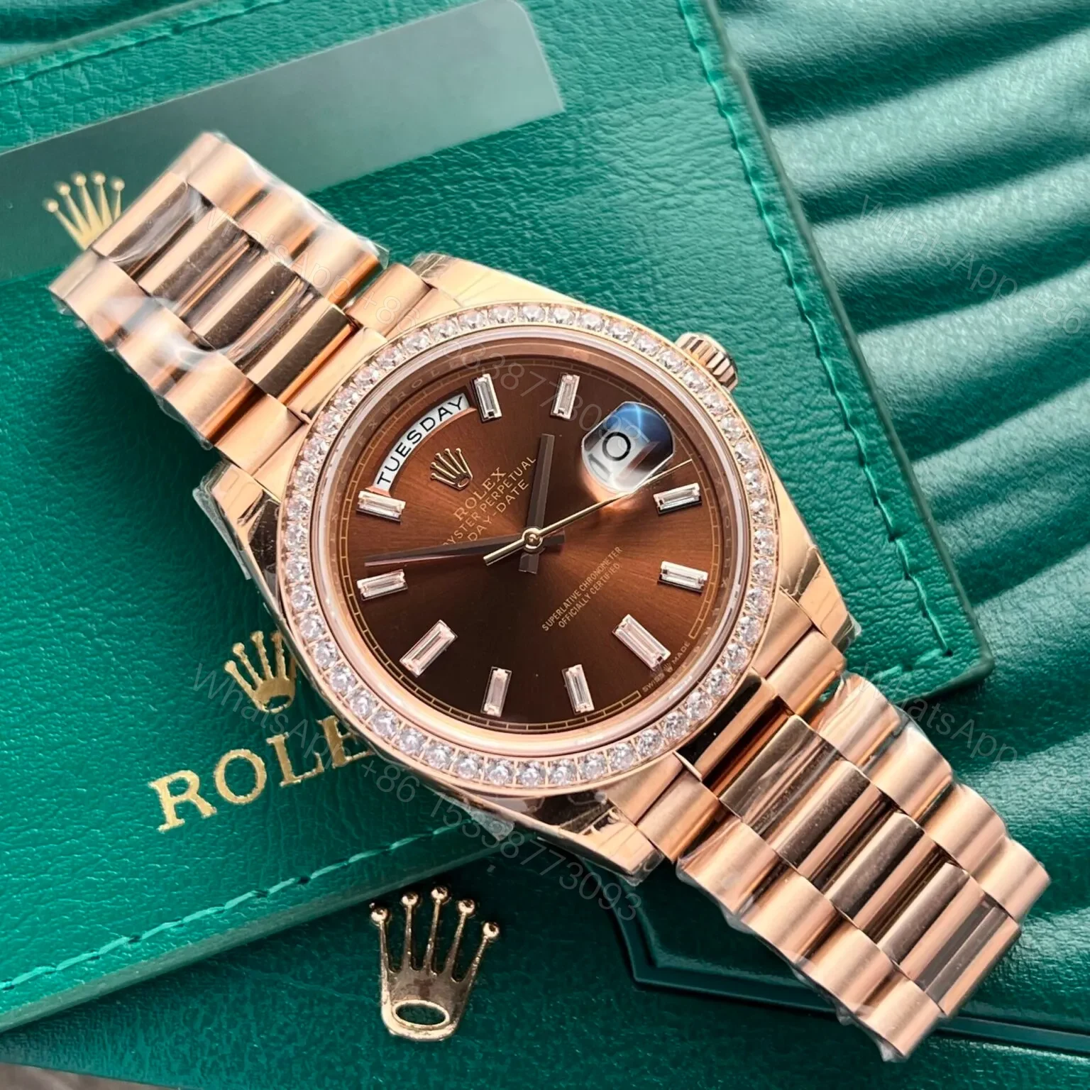 View 2 of Superclone Rolex Day-Date Brown Ombré Dial 128345rbr-0075 36 mm