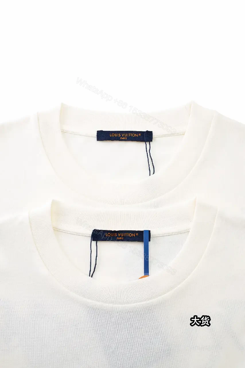 View 4 of White & Black Logo Tee with LV Stride Graphic T-Shirt