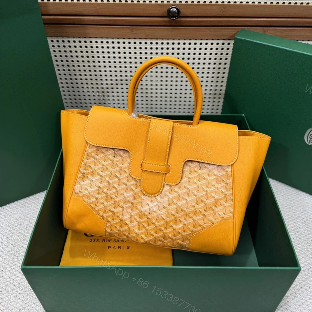 高仿Goyard*SAIGOC5手提托特包雙拼黃色大號免檢版 — view 1