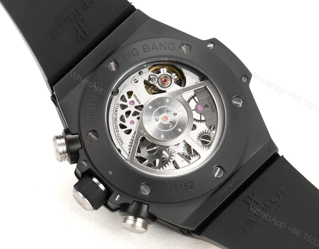 View 8 of Hublot Big Bang Ceramic Replica 45MM Premium Black Case White Rubber Strap Edition RG-HUBLOT-CERAMIC-WHITE-45