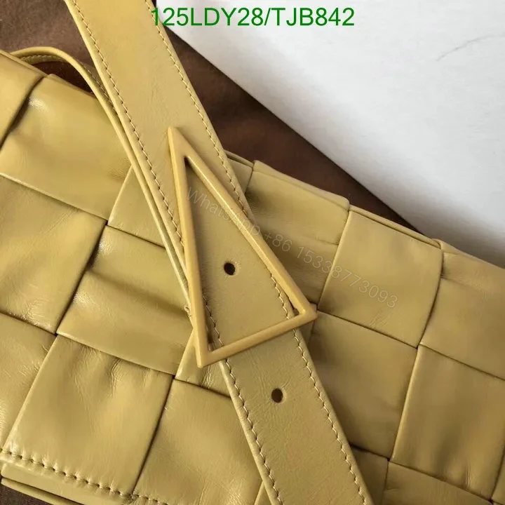 View 4 of Bottega Veneta Yellow Intrecciato Stretch Cassette Bag in Buttercup FF2028