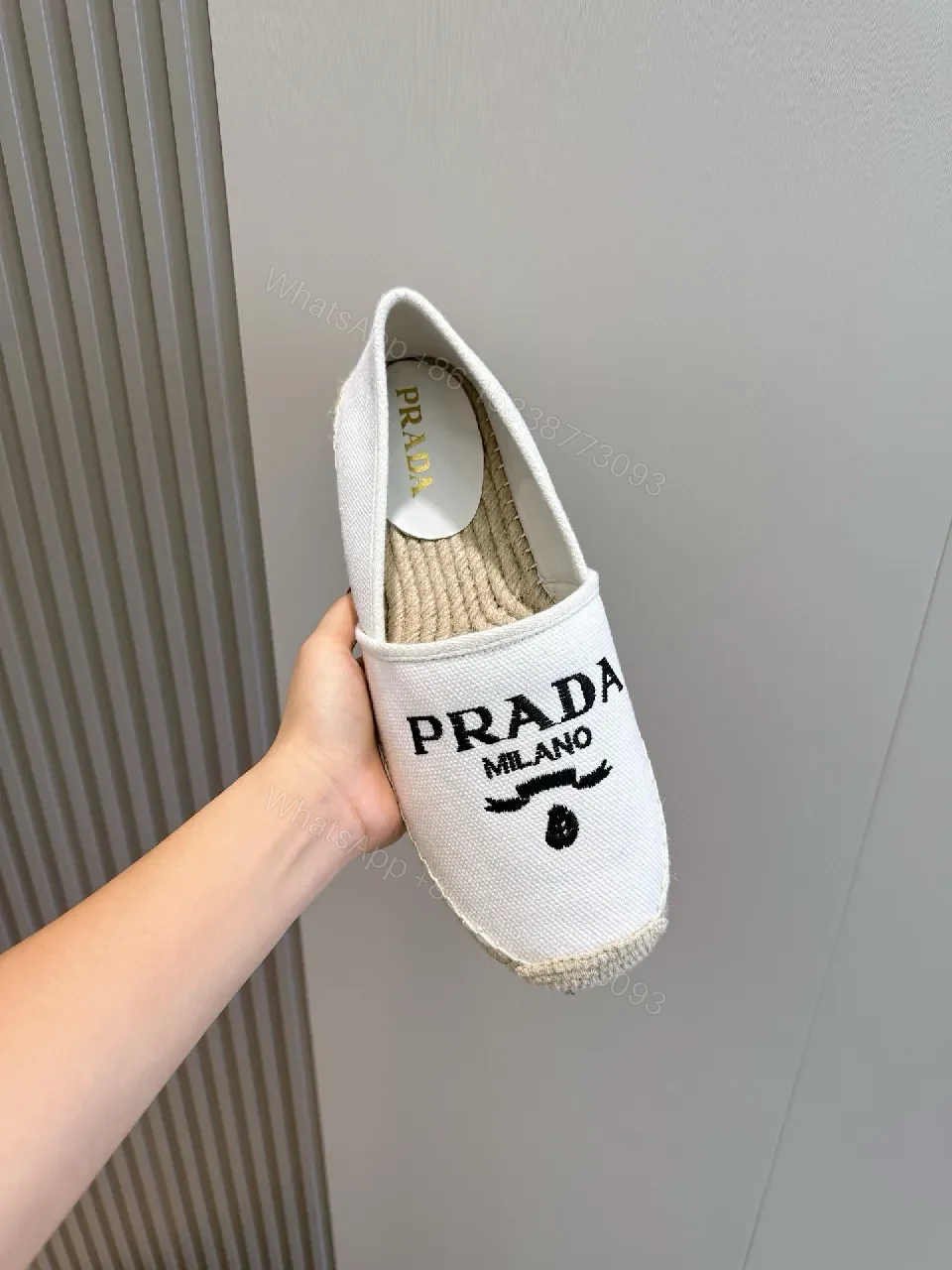 View 8 of Casual Luxe Espadrille Slip-Ons with Logo Branding