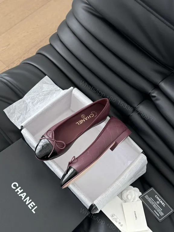 View 9 of Burgundy Patent-Toe Ballet Flats - Luxury Chic Comfort