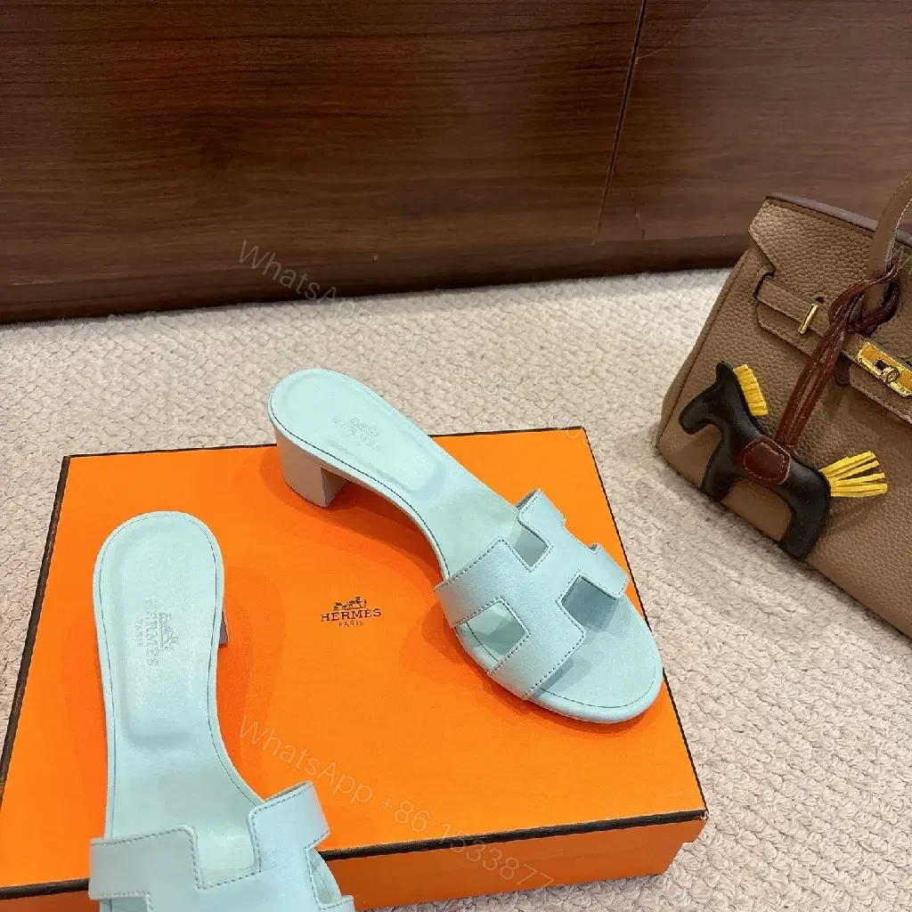 View 9 of Mint Blue H-Detail Sandals - City-Chic Comfort Slides