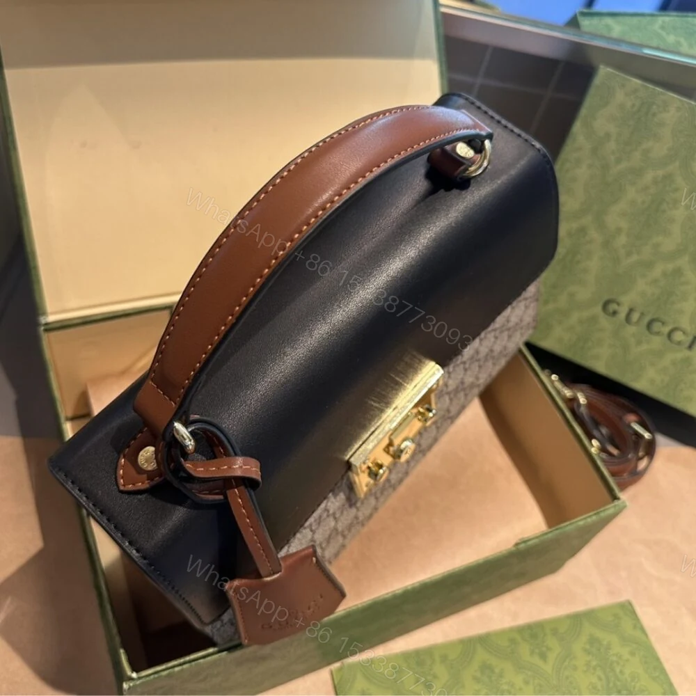 View 4 of Gucci Padlock GG Supreme Top Handle Black 28Cm