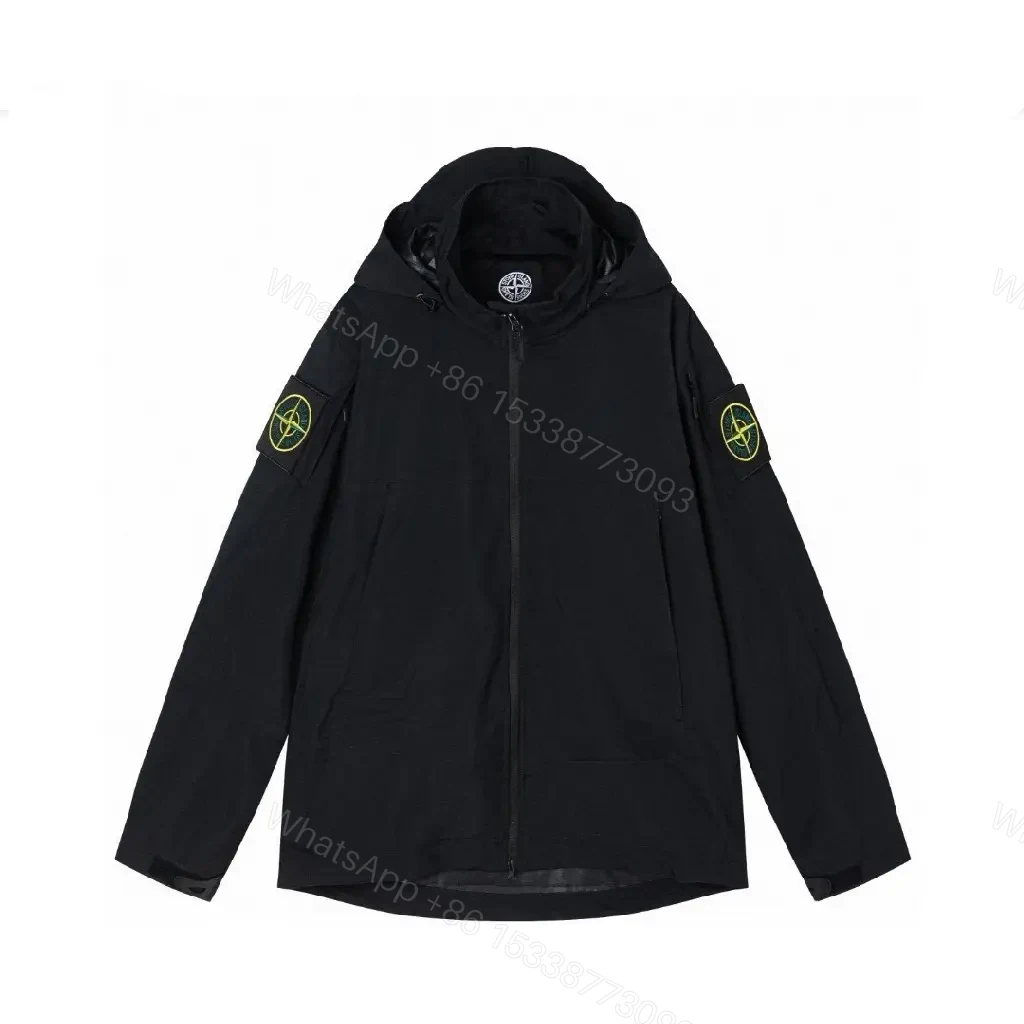 Cozy Black Nylon Parka: Minimalist, Weatherproof, Modern Simplicity — view 1