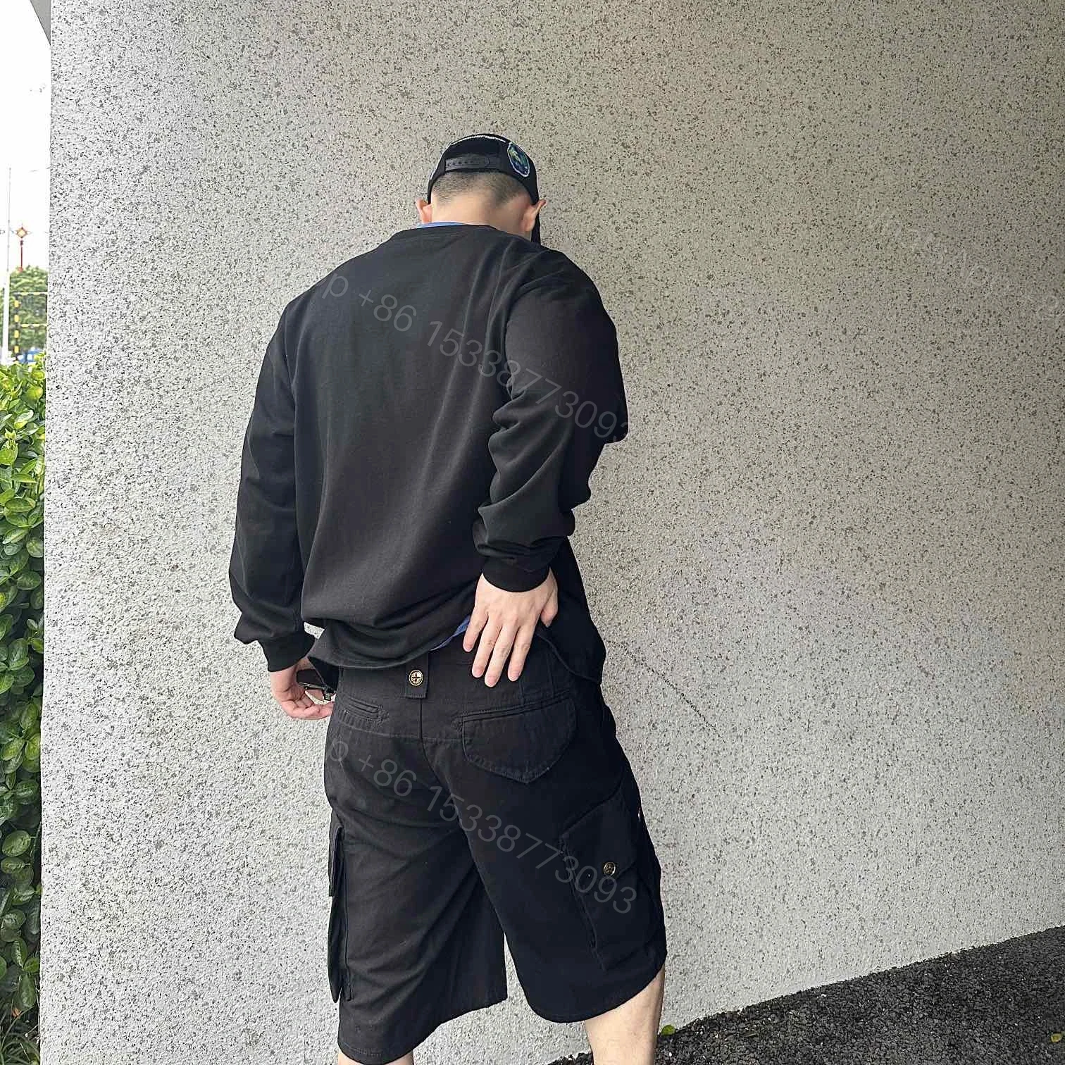 View 16 of 高仿LV*SS24系列1AFR0063金標LOGO工裝褲黑色