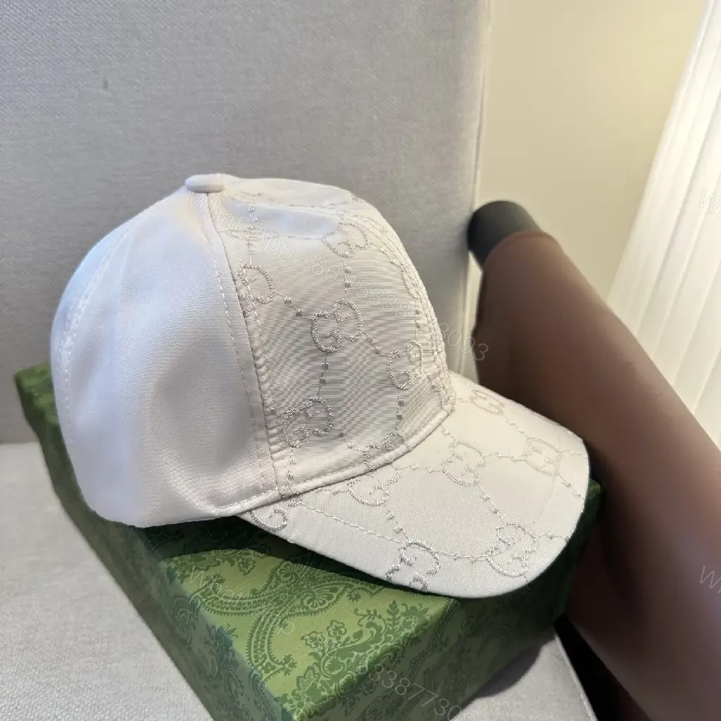 View 8 of White/Cotton Casual Baseball Cap with Interlocking Stitch Pattern