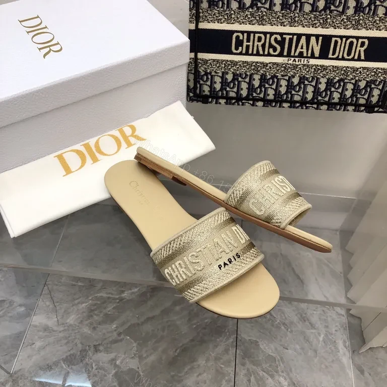 View 2 of Denim-Inspired Dior Slides: Luxe Comfort, Signature Branding