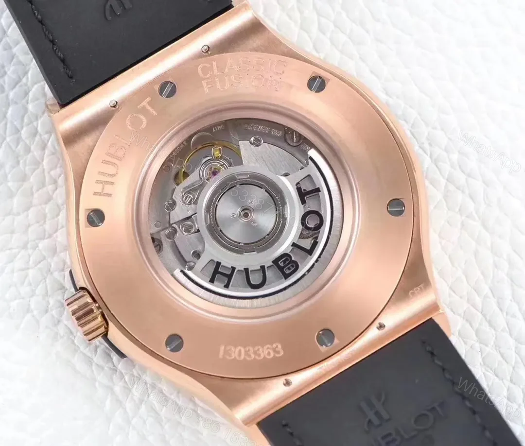 View 7 of Hublot Classic Fusion Rose Gold with Black Dial and Leather Strap Watch