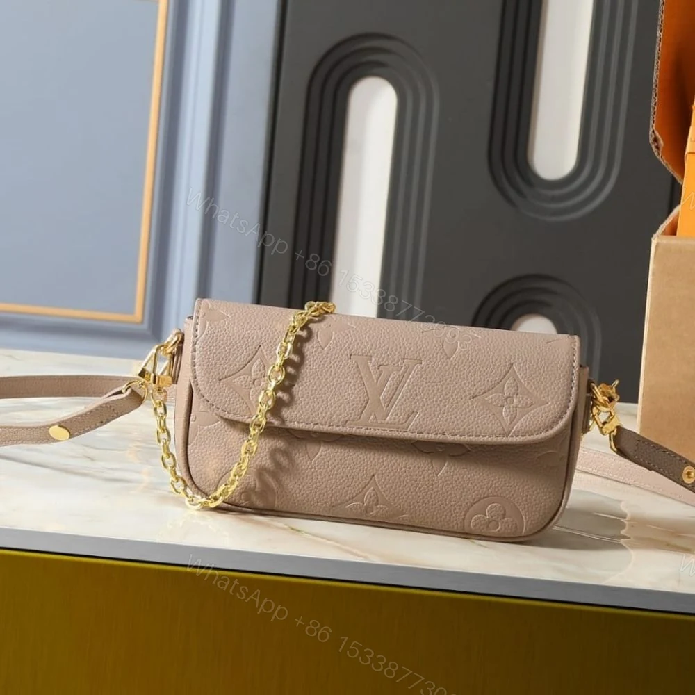 View 2 of Louis Vuitton Wallet On Chain Ivy Monogram Empreinte Greige 23Cm