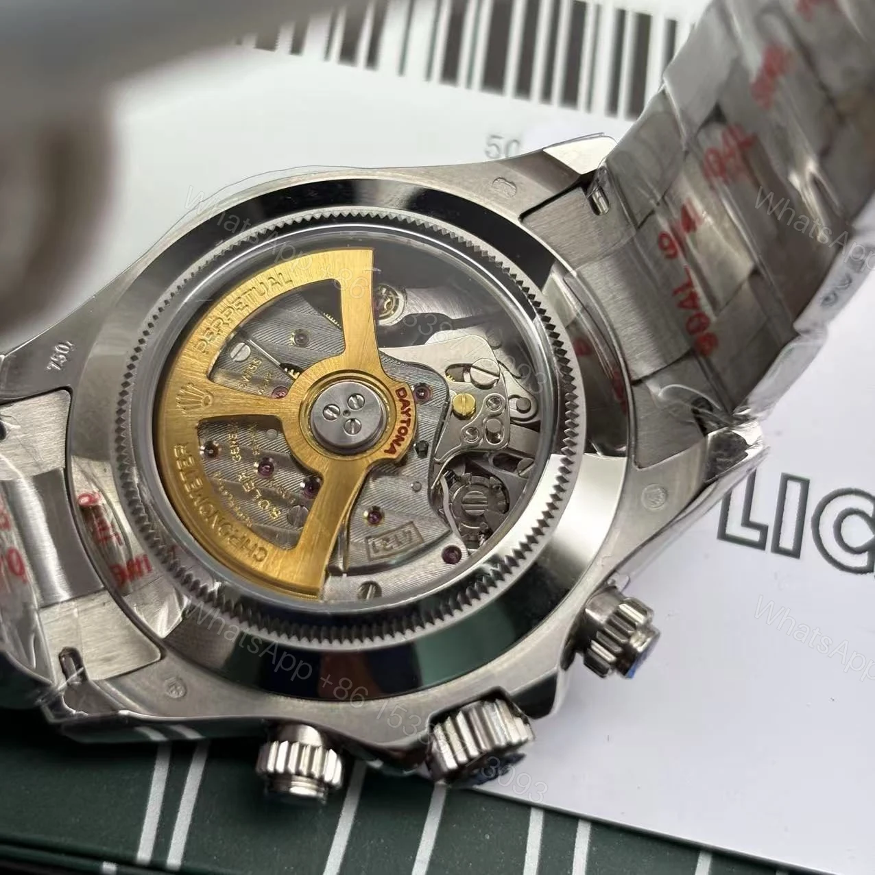 View 4 of Super Clone Rolex Daytona 126506 “Platona” Open Case Back | Ice Blue