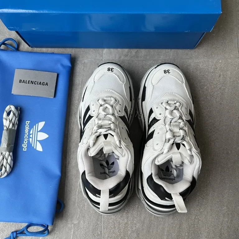 View 6 of White Leather Chunky Sneaker + Bold Balenciaga-Inspired + All-Day Comfort + Versatile Streetwear + Sneaker