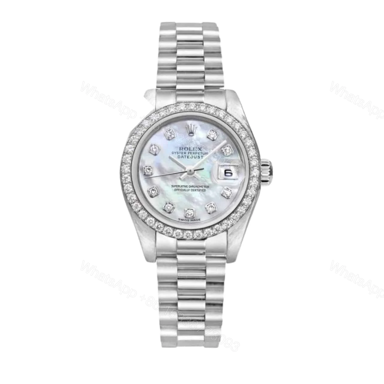 Rolex Lady Datejust 31 Silver Jubilee Diamond Dial In White 31Mm — view 1