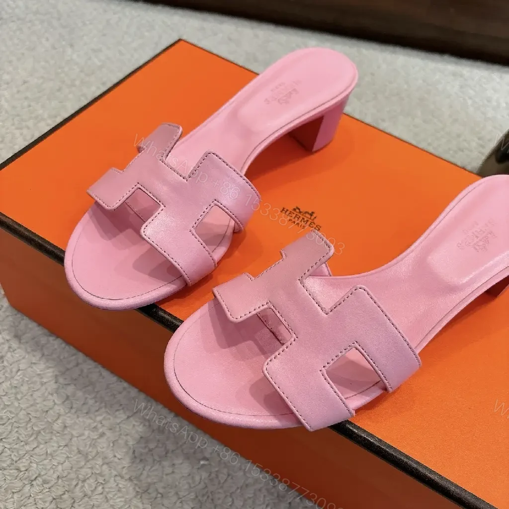 View 9 of Soft Rose Leather Slide – Elevated Comfort, Signature Buckle Slide