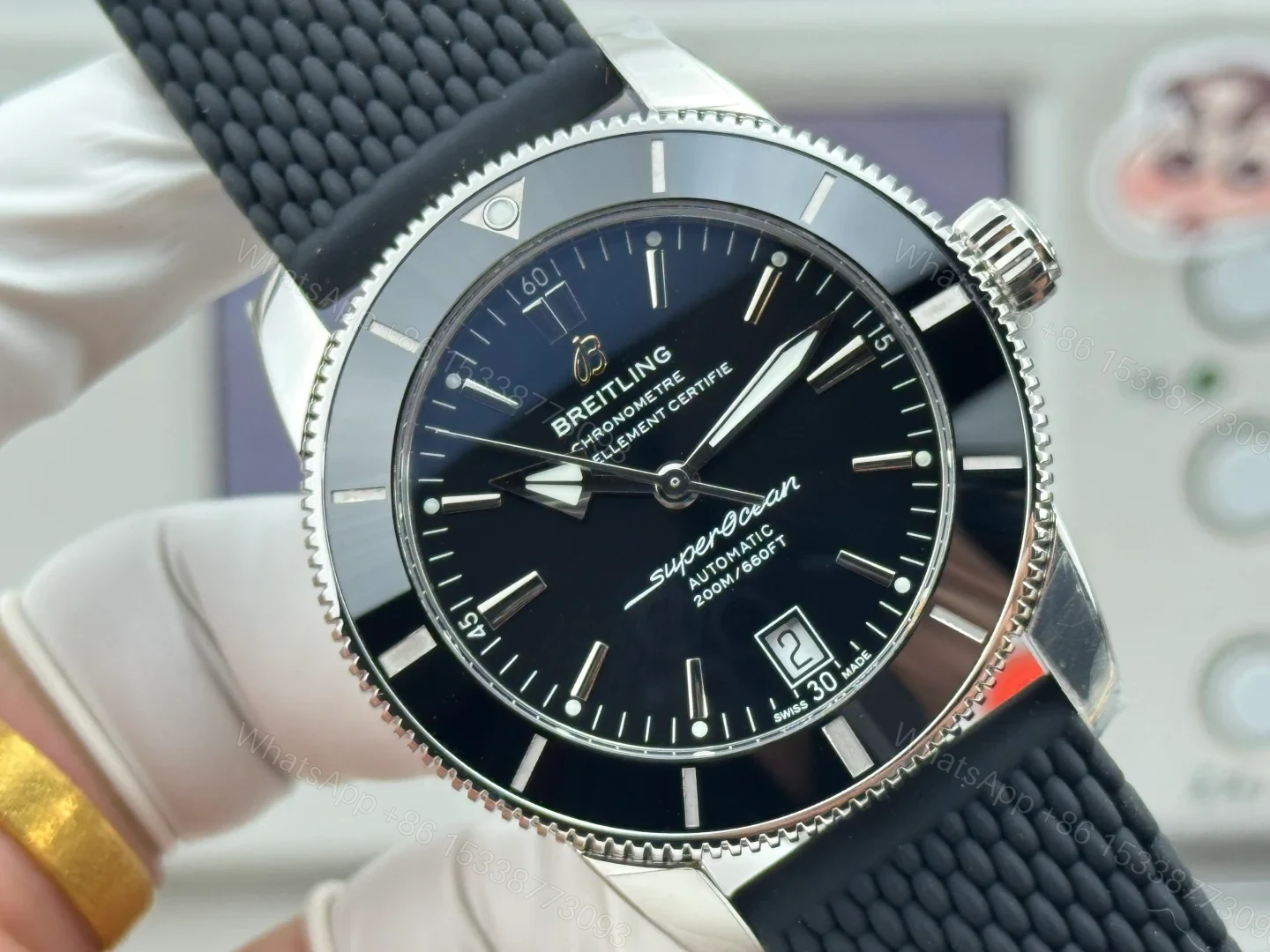 View 5 of Breitling Superocean Heritage Black Rubber Replica 46MM Premium B20 Diver Edition AB2020121B1S1