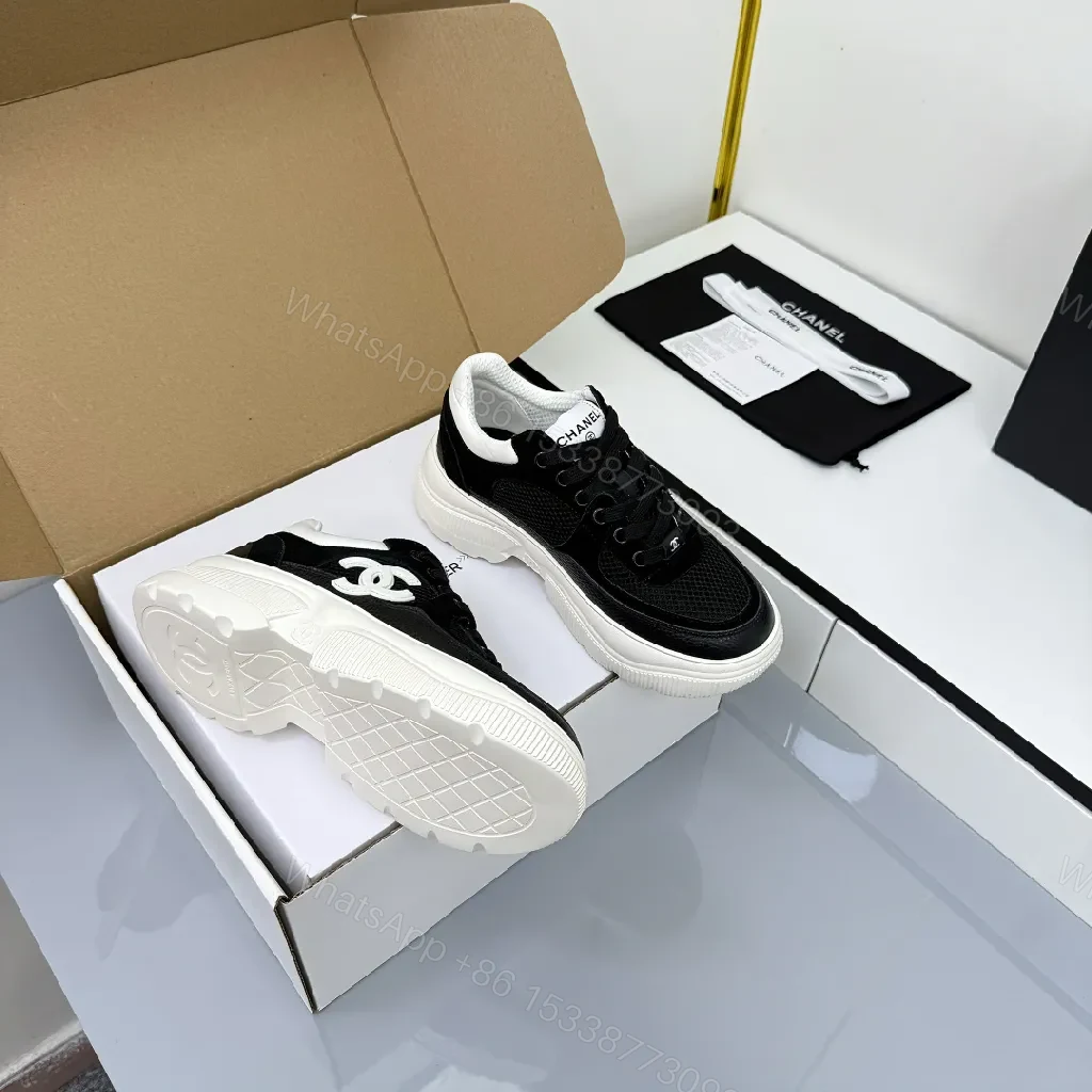View 6 of Chic Black Mesh Luxe Sneakers with Logo Emblems