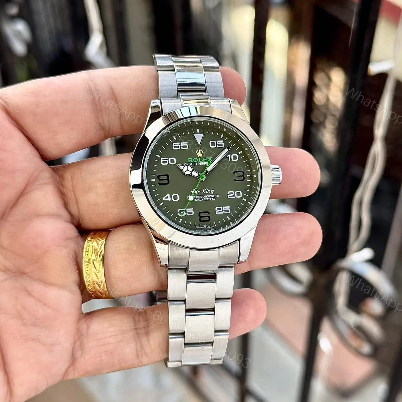 View 2 of Rolex Air-King Olive Green Aviation-Inspired Dial