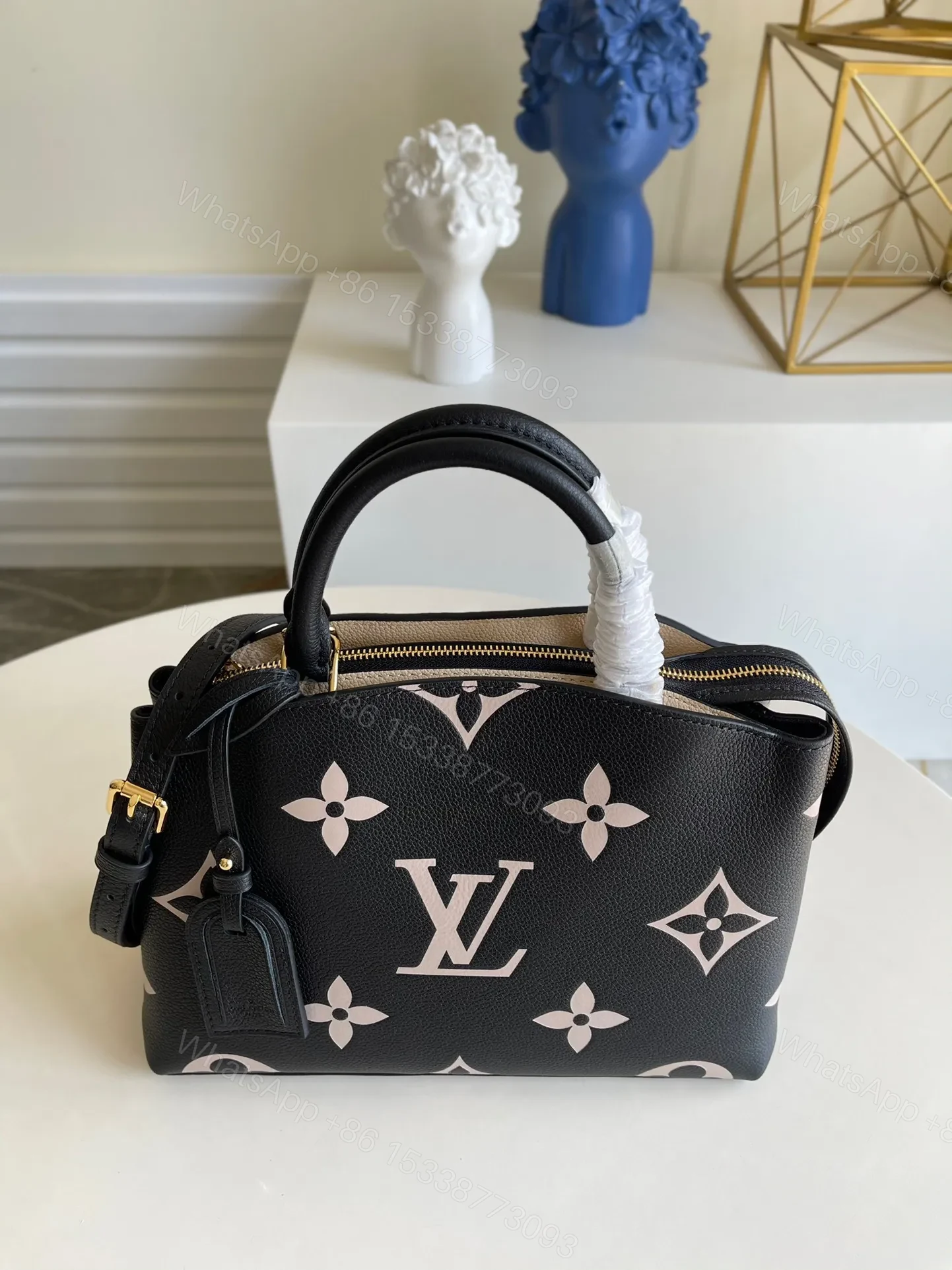 View 5 of Louis Vuitton LV Petit Palais Da Bicolor Monogram Empreinte Handbags 29x18cm