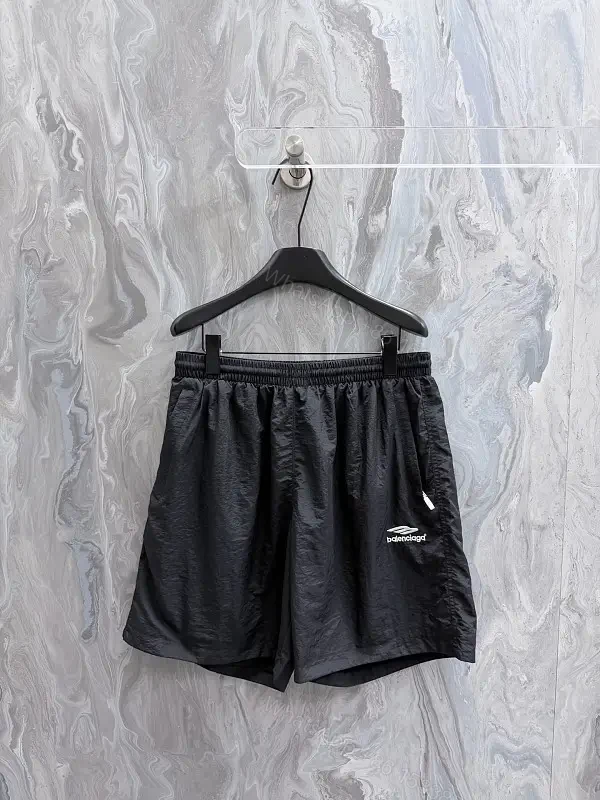 Black Nylon Tech Shorts Lightweight Balenciaga Drawstring Closure Short Pants — view 1