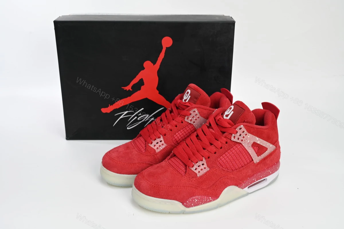 View 2 of Air Jordan 4 Retro Wine red ink splashing 904282