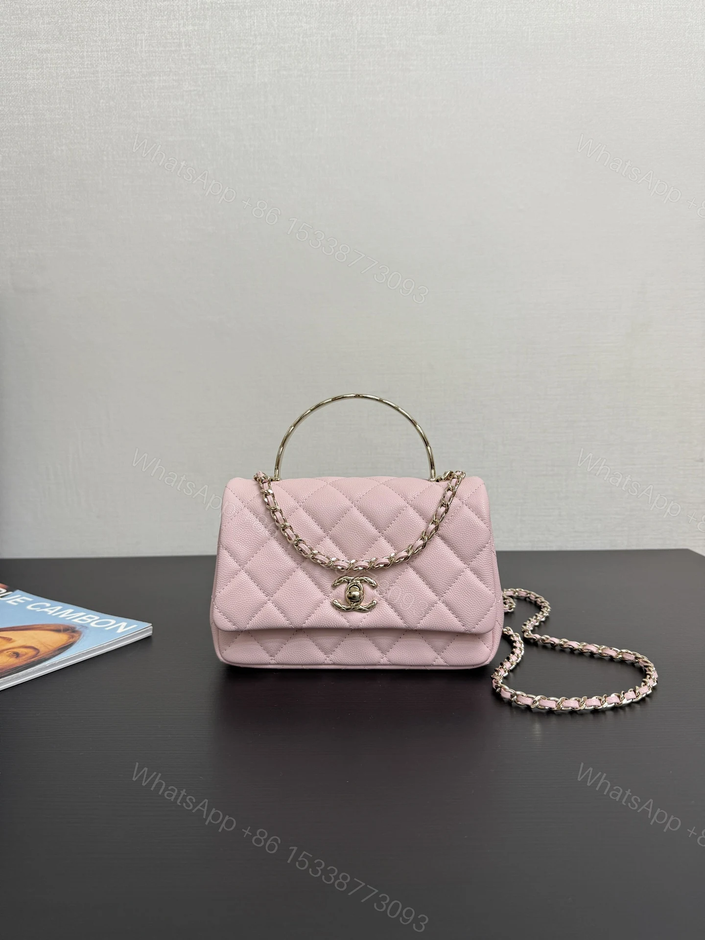 Chanel 高仿粉色菱格手提鏈條包 甜美氣質造型 小香風百搭精品女包 — view 1