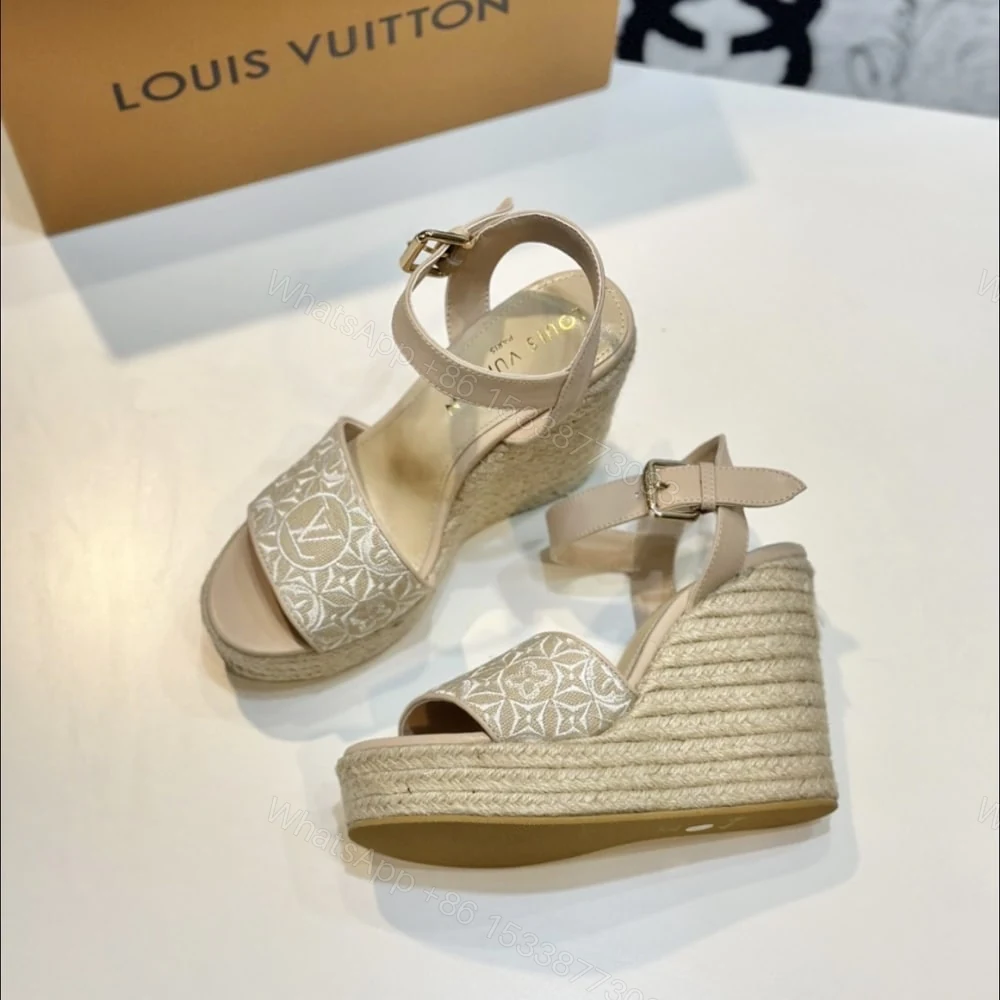 View 3 of LOUIS VUITTON HELIOS WEDGE ESPADRILLE BEIGE 1AHLL6