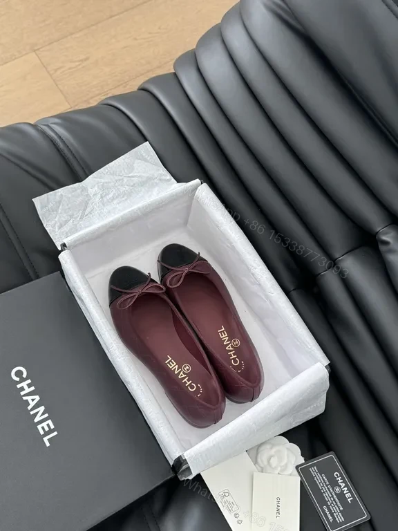 View 5 of Burgundy Patent-Toe Ballet Flats - Luxury Chic Comfort