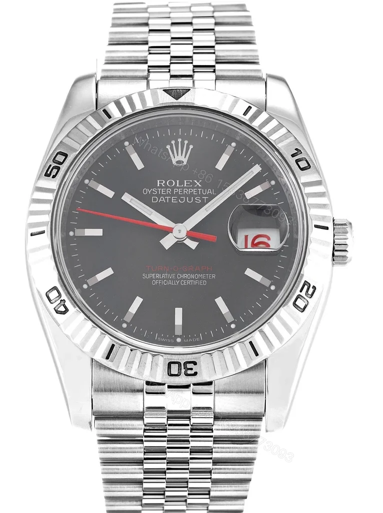 Replica Rolex Datejust Turn-O-Graph Grey Dial 116264 36 mm — view 1