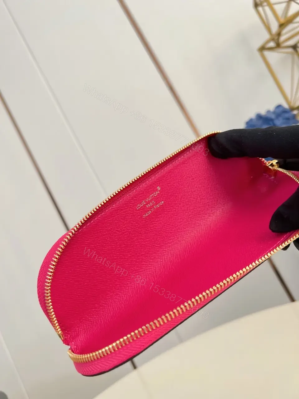 View 4 of Pink Edge LV-Style Monogram Wallet, Compact, Everyday Luxury