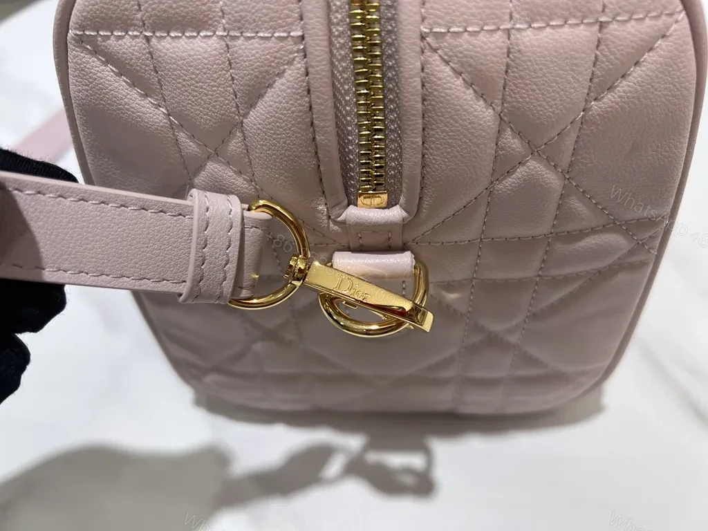 View 7 of Chic Pink Quilted Mini Bag â€” Dior Luxury, Structured Silhouette