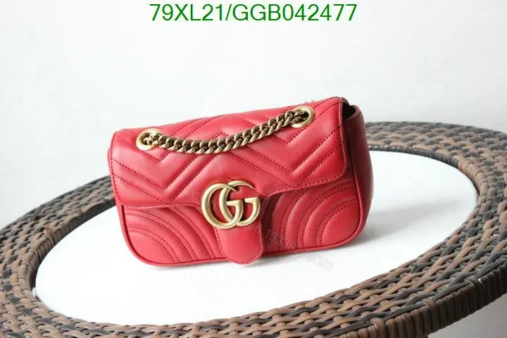 View 8 of Mini Gucci GG Marmont Bag in Red Matelassé Leather 768543