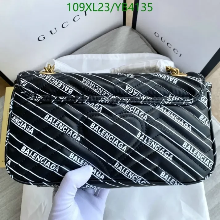View 7 of Gucci Balenciaga GG Marmont Shoulder Bag YB413 in Leather