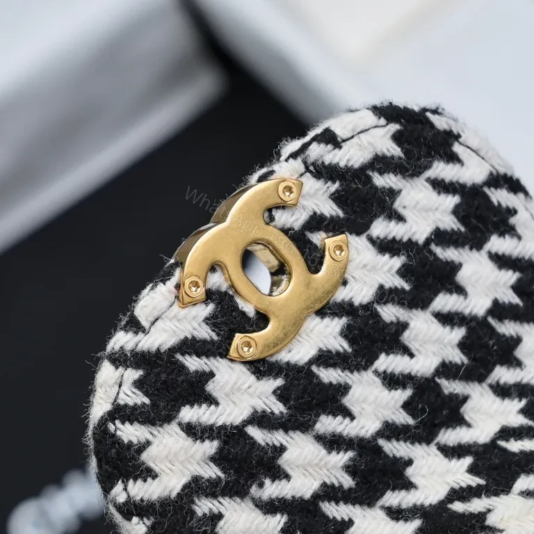 View 8 of Chanel-Inspired Houndstooth Mini Bag: Luxe Everyday Charm