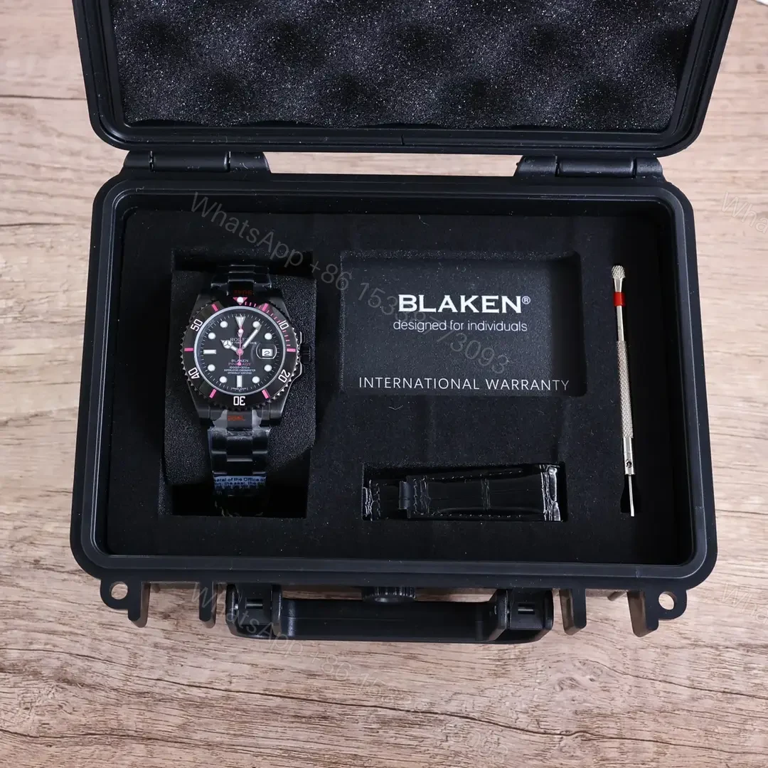 View 3 of Best Rolex Blaken Pink Submariner replica 40MM Black Oyster Bracelet Edition RLX-BLAKEN-PINK-SUBMARINER-40MM-BLACK-OYSTER