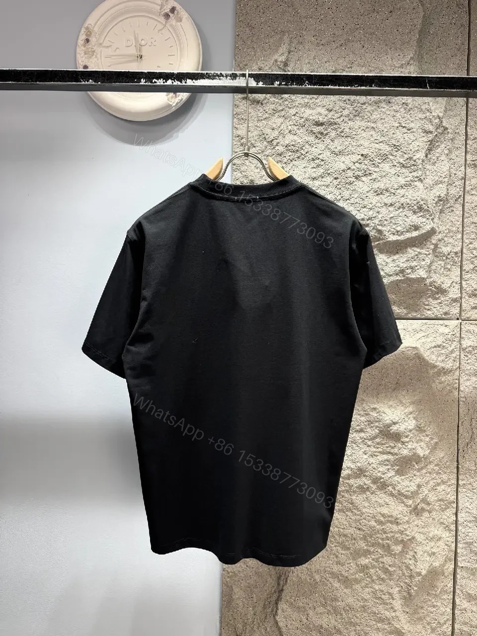 View 4 of Black Texture Logo Tee – Elevated Casual Essential Tee